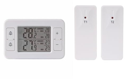 Flohterys Wireless Indoor Outdoor Freezer Thermometer Sensor Temperature Monitor with Audible Alarm Temperature Gauge for Kitchen