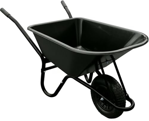 Black Wheelbarrow - Plastic Wheelbarrow Professional Garden Barrow - TaskBarrow 110 Litre