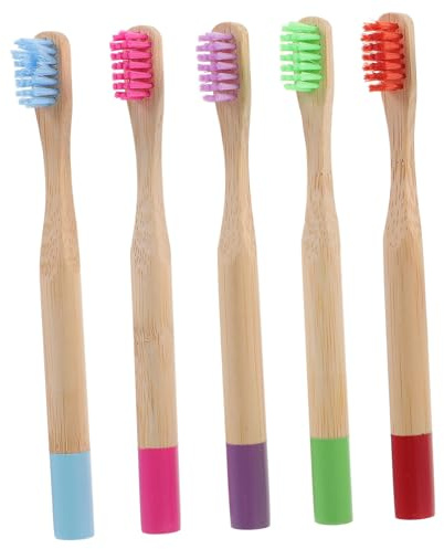 BESTYASH 2 Sätze Bambuskohle Weiche Borstenzahnset Set Weiche Kinderzahnbürste Verschleißfeste Kinderzahnbürste Kinderzahnbürsten Kinderzahnbürste, Großpackung Hölzern 5 Stücke * 2