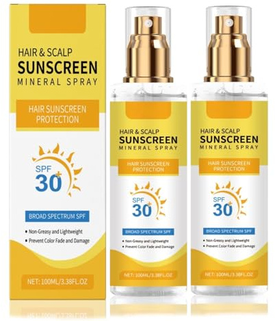 Haar- und Kopfhautschutzspray LSF 30, Haar Kopfhaut Sonnenschutz Mineral Spray, Sonnenschutz Kopfhaut und Haare, Hoher Schutz UVA und UVB für Kopfhaut und Scheitel, für empfindliche Haut (2)