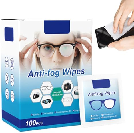 Lens Wipes – Streak-Free Lens Cleaner Towelettes | Anti Fog Glasses Cleaner | Spectacle Wipes | Individually Wrapped Cleaning Sheets Suitable for Eyeglasses Camera Screens Optical Surfaces Use