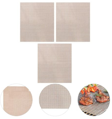 ANDRESLAD 3 piezas Alfombrilla Barbacoa Reutilizable Antiadherente Resistente Calor para Parrilla Interior Gas