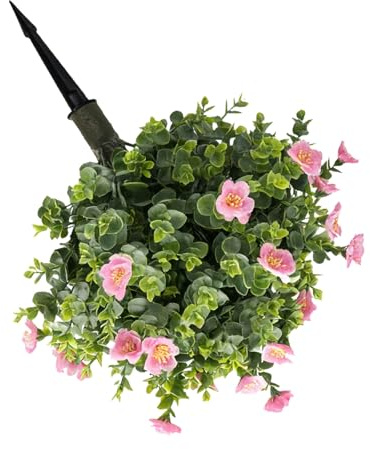 Ausla Árboles Artificiales de Bolas de Topiario, Arbustos de Imitación de PE, Arbustos de Bolas Realistas de 17,8 Pulgadas para Decoración de Jardín Interior y Exterior