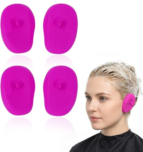 KOQAIIZ 4pcs Ohrenschutz Haare Färben, Ohrenschutz Wasser, Ohrenschützer für Damen Kinder, Haare Färben Zubehör (Lila)