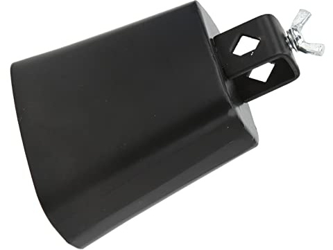 RASTKY Einzigartiges Metall-Kuhglocken-Set mit Stick, Knackigem Klang, Kuhglocke für Schlagzeug, Schwarzes Metall, Ahorn (4 Zoll)
