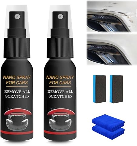 Nurafix Auto Spray Kratzer Entfernen, 2PC Nano Spray Auto, Quick Effect Coating Agent, Kratzer Entferner Auto, Nano Spray for Cars, Schnelle Wirkung