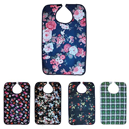 Bavoir pour Adulte Imperméable AB-232A avec Poche Anti-Crumb | PVC Lavable, Col Réglable, Facile à Nettoyer, pour Convalescents et Personnes à Dextérité Réduite