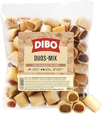 DIBO Duos-Mix Sachet de 500 g de Produits de Boulangerie comme Alimentation Saine et Naturelle pour Chiens, Nourriture pour Chien, Barf, B.A.R.F., friandises, Biscuits pour Chien