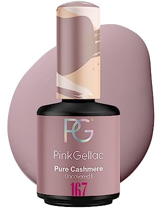 Pink Gellac UV Gel Nagellack - 167 Pure Cashmere 15 ml - Lang Anhaltend Shellac Nagellack Taupe - Gel UV für 14 Tage Nägel in Salonqualität - Made in Holland