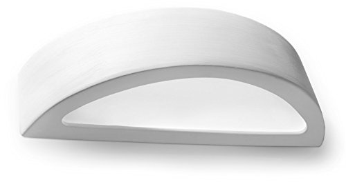 SOLLUX lighting Atena Applique murale en céramique | Design Moderne Très Polyvalent | Ampoule E27 Remplaçable, 1 x 60 W | Blanc, 40,5 x 14,5 x 10 cm