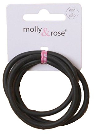 Lot de 4 élastiques de cheveux Silicone noirs et antidérapants, bandes de pompons