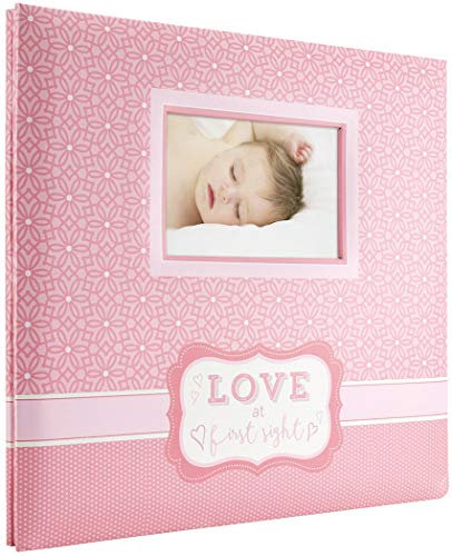 MCS Expandable 10-Page Baby Scrapbook Album with Photo Opening Cover and 12 x 12 Inch Pages, 13.5 x 12.5 Inch, Love at First Sight