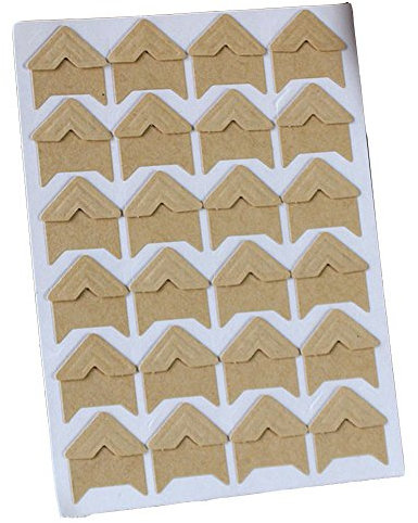 Bodhi2000 - Lot de 120 Autocollants (5 feuilles) auto-adhésifs pour coins, scrapbooking et albums photos, Papier, Kraft Paper, Taille unique