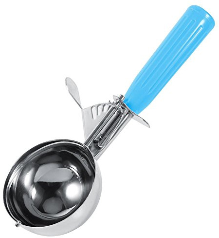 Aigend Cuillère à crème glacée - 1Pc cuillère à crème glacée aux Fruits en Acier Inoxydable Pratique avec poignée en Plastique Outil de Cuisine Chaud(5.7CM)
