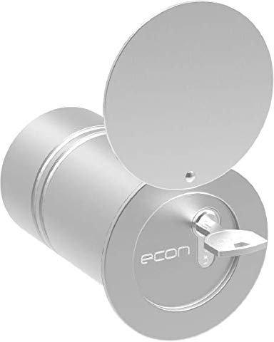 ECON Rohrtresor | Aluminium mit Edelstahlverschluss und Wetterschutzdeckel Wandtresor Sicherheit für Schlüssel, Geld, Chipkarten und wichtige Utensilien | einfache Montage 80 mm Durchmesser