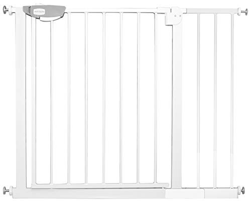 HENGMEI Cancelletto di Sicurezza per Bambini, cani Estensibile 95-105cm Auto Close Fissaggio a Pressione senza Fori Fissaggio a pressione, Bianco