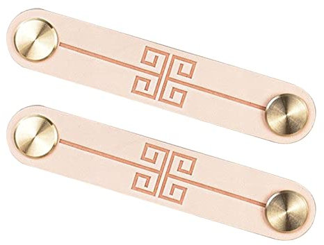 2 Manopola in Pelle Manico anticollisione per bambini Tiretti per Porta dell'Armadio Cassetto Pomello in Pelle Maniglia per Cassetta Accessori per la Camera da Letto (Hole distance 96mm)