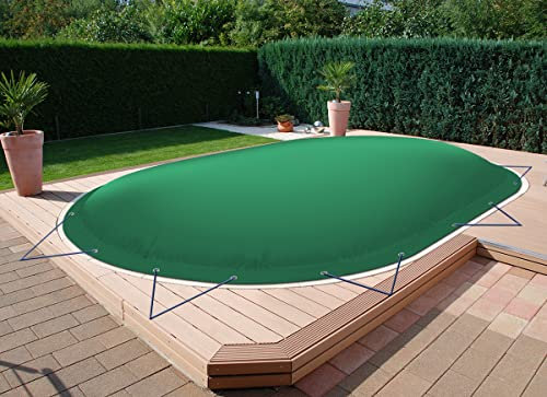 ANKO PLANEN Cubierta de Piscina Hinchable Ovalada – Lona de Cobertura Premium para Piscina – solución Ideal para el Invierno AirDeluxe (4,50m x 2,50m, Verde)