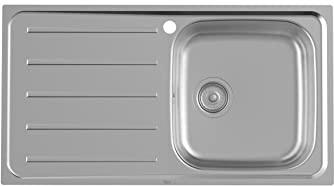 Roca A874801A01 Fregadero 1 Cubeta 1 Escurridor Izquierda, Victoria 80 EI, Acero Inox