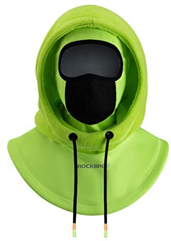 ROCKBROS Sturmhaube Motorrad, Balaclava Skimaske Herren Damen, Full Face Gesichtsmaske, Wintermütze & Halswärmer, Warm, Winddicht, Atmungsaktiv für Radfahren, Skifahren, Snowboarden, Grün