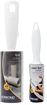 Korbond Mini & Full Size Lint Roller Bundle - Pet Hair Remover Rollers - 30 Sheet Mini & 49 Sheet Full Size