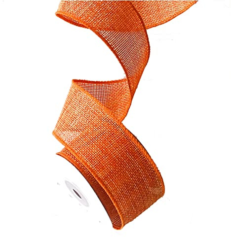 Yurosiay 5 Yard ×4 cm Juteband Bunt Sackleinen Band Breit Leinenband Juteband Mit Draht Vintage Dekoband Jute Geschenkband Schleifenband Weihnachtsband für DIY Handwerk Hochzeit Orange