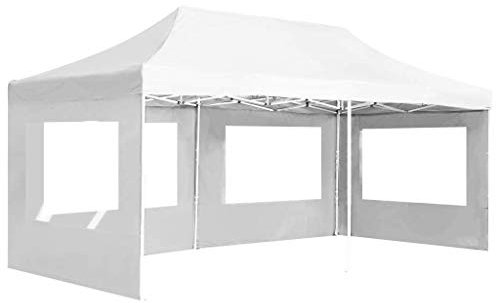 Garden Gazebos, Party Tent 6x3m Garden Gazebo Marquee Tent with Side Panels, Fully Waterproof, Powder Coated Aluminium Frame for Outdoor Wedding Garden Party, White
