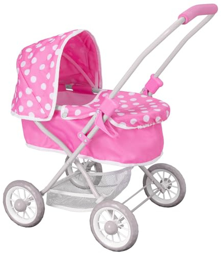 Carrozzina Dolly Tots Cutie | Passeggino per bambini con grembiule rimovibile e cappuccio regolabile | Sistema da viaggio pieghevole leggero con borsa abbinata | 3+