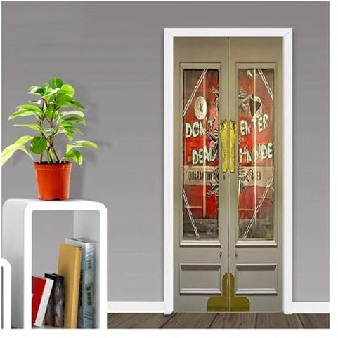 Türaufkleber Türtapete Türbilder Türposter 3D Glas Fenster Tür Außen Landschaft Tür Aufkleber Natur Landschaft Selbstklebende PVC Dekor Tapete Design Wandtattoo (Farbe : M, Größe : 40x120cm)