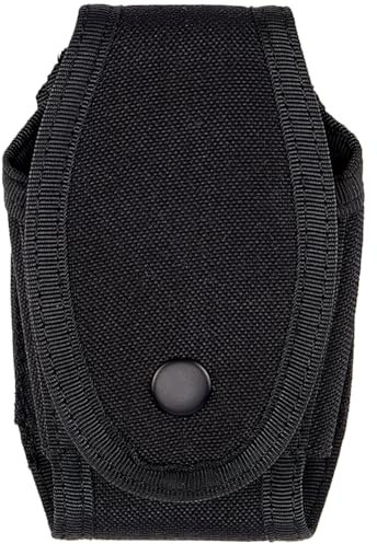 GORGECRAFT Funda para Esposas con Solapa Táctica Bolsa para Esposas de Nailon Resistente Bolsa de Transporte Funda con Bisagras Y Cadena Puños para Chaleco Molle Accesorio para Policía Sheriff Negro