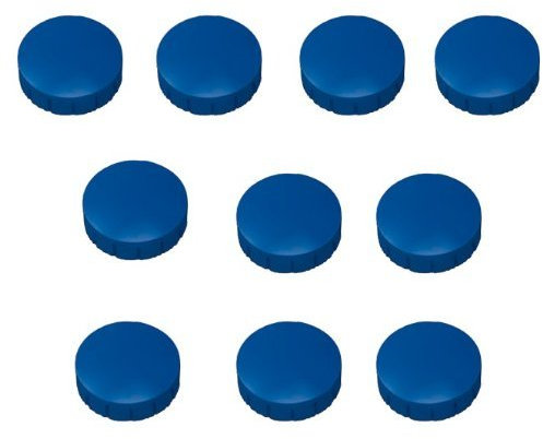 Magnete Papiertiger Ø 24mm, Haftmagnete für Whiteboard, Kühlschrankmagnet, Magnettafel, Magnetwand, Magnet Rund (Blau, 24mm | 10er Pack)
