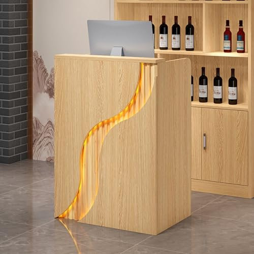Rezeptionstheke mit Led Lights und Abschließbarer Schublade, Kassentheke, Einzelhandelsschalter Rezeption, Front Desk Rezeption Zimmer Tisch Für Kasse Büro, Schönheitssalon, Lobby