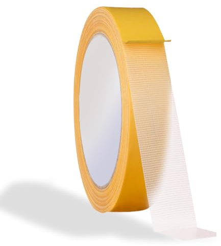 XUZWECP 2 rotoli di nastro biadesivo extra resistente (20 mm x 20 m), nastro per moquette antitraccia, nastro per moquette trasparente rimovibile, nastro biadesivo in tessuto multiuso senza residui