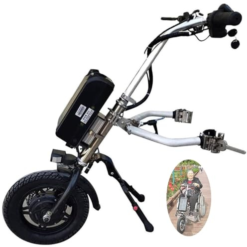 500W Propulsore Elettronico Anteriore per Carrozzina,Dispositivo Di Traino Per Sedia A Rotelle (Manuale → Elettrico), Trazione Anteriore Per Handbike, Autonomia 60/70 Km, 3 Velocità,B15Ah
