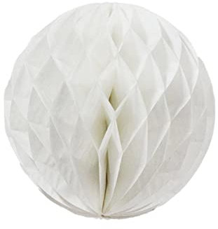 Anevous 10er Papier Pompoms Deko, Papier Wabenball Dekoration, Seidenpapier Wabenbälle Set Dekorpapier Wabenbäll, Pompoms Basteln für Geburtstag Hochzeitsfest Baby Dusche, Party Dekoration,Weiß