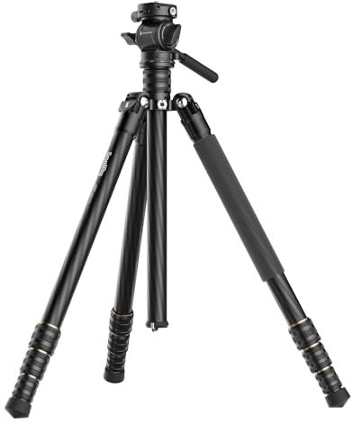 SMALLRIG CT150 Kit treppiede Video da Viaggio, Treppiede Monopiede per Videocamera da 61,8'' con Testa Video Pan Tilt, Rotazione a 360° e inclinazione a 90°/-70°, carico massimo 3 kg/6,6 libbre - 4937