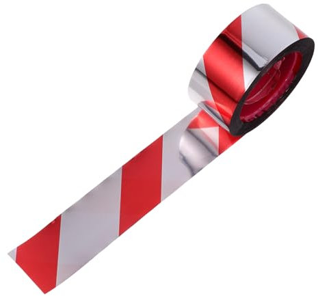 OKUMEYR 10rolls Warning Tape Red and White Safety Sticker Tape for Construction Toy Barrier Floor Marking in High-traffic Areas