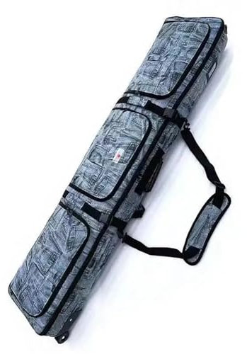 BUUNHI Skitasche Gepolsterte Snowboard-Tasche mit Rollen, Reisetasche, Ski-Einzel-Snowboard-Snowboard-Stiefel Skisack(Grey 146cm)