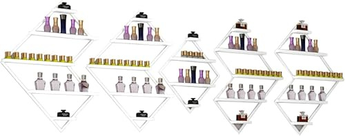 5 confezioni di porta smalto in metallo per salone di bellezza, porta smalto in metallo irregolare da parete, porta trucchi, rossetti, profumi, mensole da parete per centri benessere, centri commerc