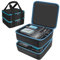 Case Compatible with Makita/for Dewalt/for Milwaukee 12V/18V/40V Max Lithium-Ion Batteries, Double Layer Storage Tool Bag for Replacement Battery and Rapid Optimum Charger with 10 Dividers (Box Only)