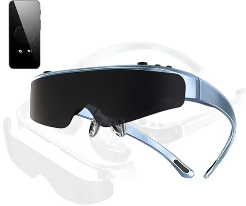 CXCZFG Smart Glass, Micro OLED 90Hz Plug & Play Gafas De Realidad Aumentada con Pantalla 3D, Gafas con Audio para Hombres Y Mujeres con Almohadilla Nasal Ajustable