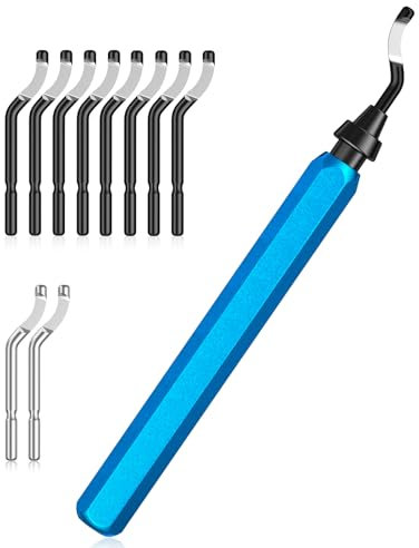 AICOYA Sbavatrice con 10 Lame, Strumento per la Rimozione di Sbavature per Parti Stampate in 3D in Metallo, Plastica e Acciaio Inossidabile (8 BR1010, 2 BS1018)