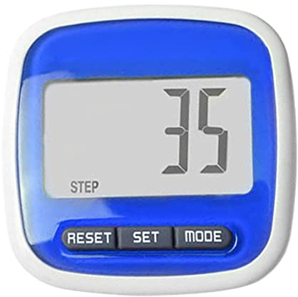 HoveeLuty Podomètre de Poche avec Clip de Ceinture, Compteur Pas Poche, podomètre, Compteur Distance Marche, Calories avec Grand écran LCD et Clip Ceinture (Bleu), Course