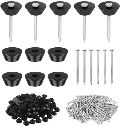 JINXIAN 120 Pièces 30mm Clou Beton avec 120 Pièces Rondelles D'étanchéIté Clou membrane de fondation Clous Protection Soubassement pour Murs de Cave ou Parterres