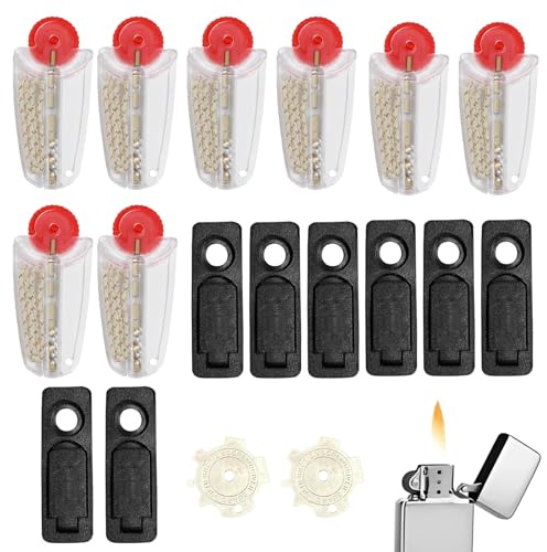 8-Teiliges Feuerstein- und Docht-Set Kompatibel mit Zippo Feuersteine Kompatibel mit Zippo Zubehör Enthält 8 Stück Spritsparpads und 2 Tragbare Schraubendreher