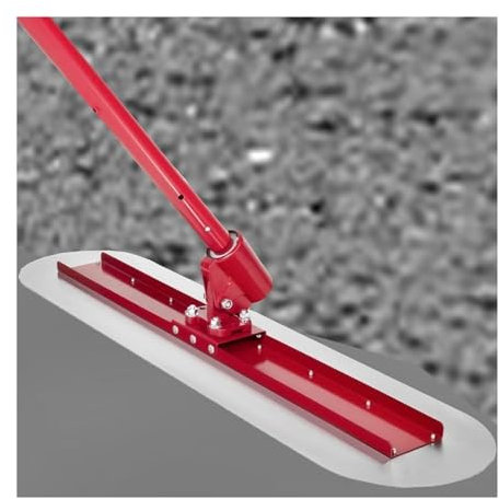 LVSEWOA Concrete Bull Float,48 X 12 in Round End Concrete Float,Stainless Steel Concrete Board Kit Tool,w/3 Interlocking Poles for Cement Surfaces