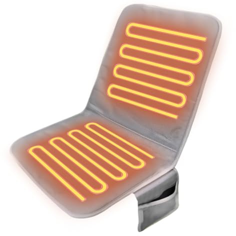 Coussin de siège chauffant pliable – Coussin chauffant électrique pour l'extérieur – Pour personnes assises longues – Adultes seniors travaillant sur ordinateur, dortoir, camping