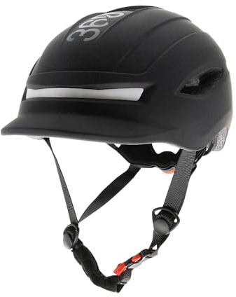 eWheel CP02 Helm mit Blinker, Schwarz, Einheitsgröße für Elektroroller, Beleuchtung vorne oder hinten zur Verbesserung der Sichtbarkeit und Sicherheit bei Nachtfahrten