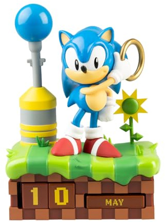 Grupo Erik | Calendrier Perpétuel 3D Sonic | Idée Cadeau | Figurine Calendrier de Bureau | Déco Chambre et Bureau, Cadeau Geek Original, À Collectionner