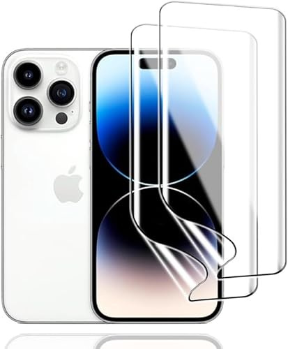 KoasVonson Pellicola Protettiva Idrogel HD per iPhone 14 Pro, 2 Pezzi | TPU flessibile, autoriparante, antigraffio, tocco preciso, Face ID, compatibile con cover, posa guidata